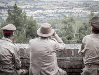 Figuranti rievocano viaggio Churchill a Montemaggiore al Metauro, 6 agosto 2023